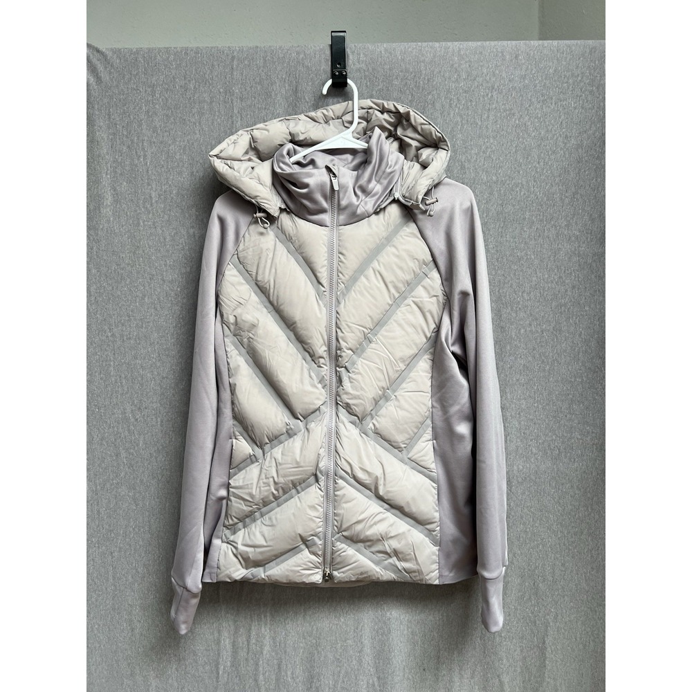 ATHLETA Inlet Jacket Down Coat Sz L Tinsel Purple Womens